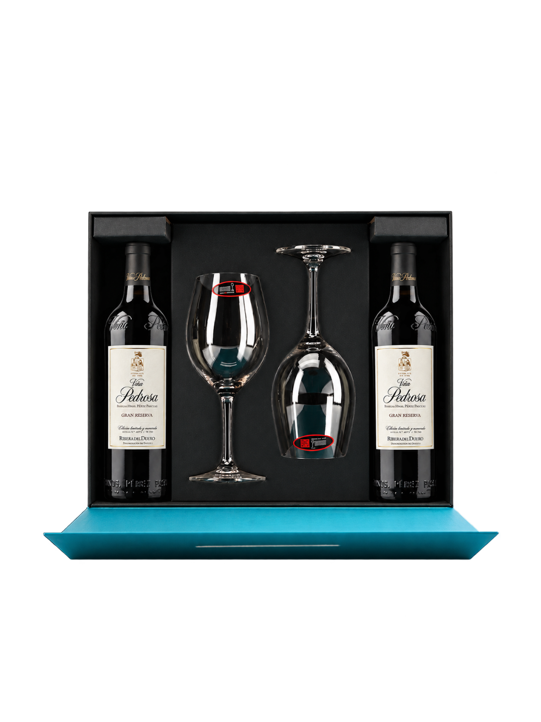 Viña Pedrosa Gran Reserva gaveæske m/2 glas