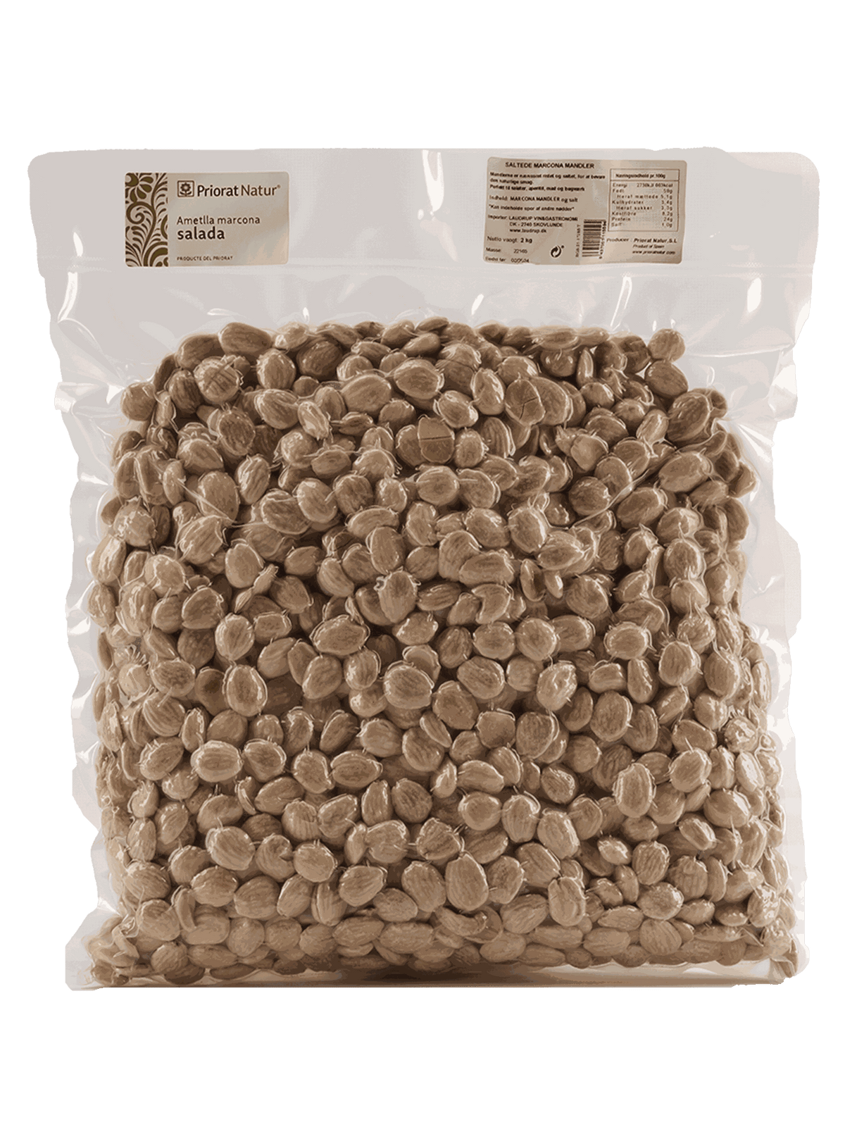 Marcona Mandler Saltede 2 kg Vakuumpakket i plastikpose