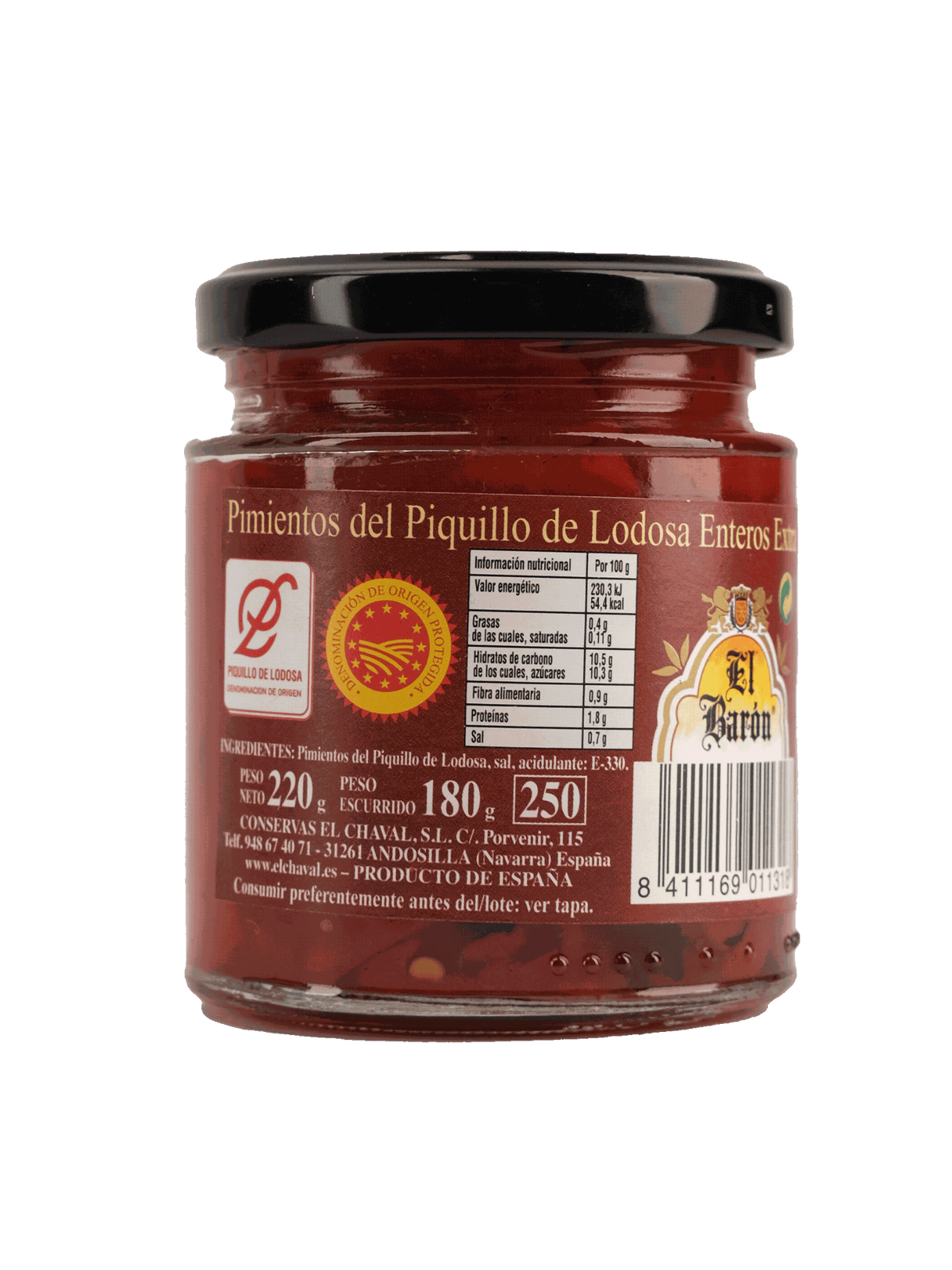 Peberfrugt, grillede 9-12 stk Glas, D.O. Piquillo de Lodosa